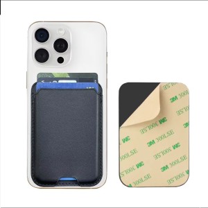 Custom logo Cell Phone Credit Card Holder Sticky Phone Sleeve Pocket Minimalist Fashion Pu Leather 3M Adhesive Phone Wallet