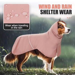 Adjustable Lightweight Rain Coat for Pets Breathable Polyester Fashion Style Simple Solid Reflective Waterproof Clothes for Dogs