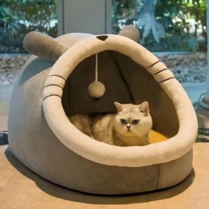 Semi-enclosed Cute Cat Dog Bed Pet Nest Kennel Soft Mat Puppy Kitten Tent Pet Supplies Warm Cat Bed Cave